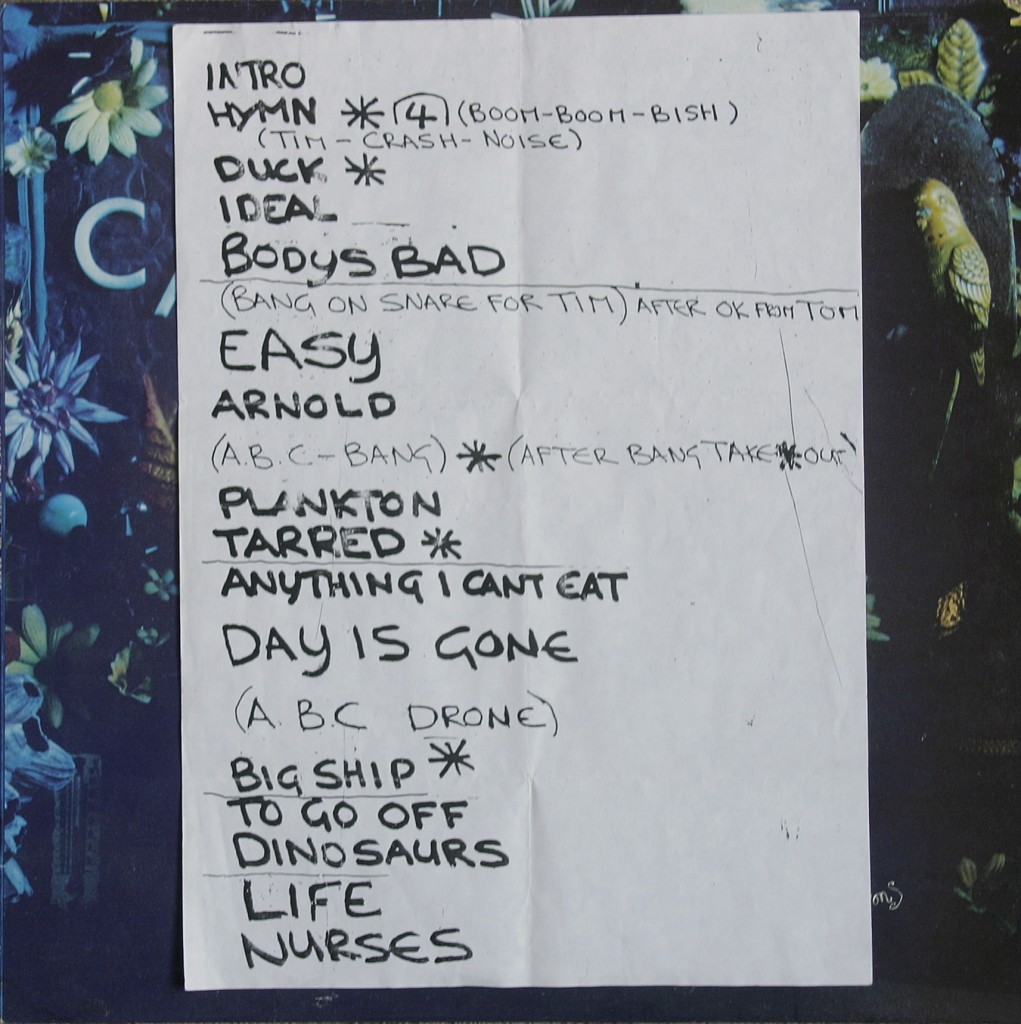 Cardiacs 29th November 91 tour setlist