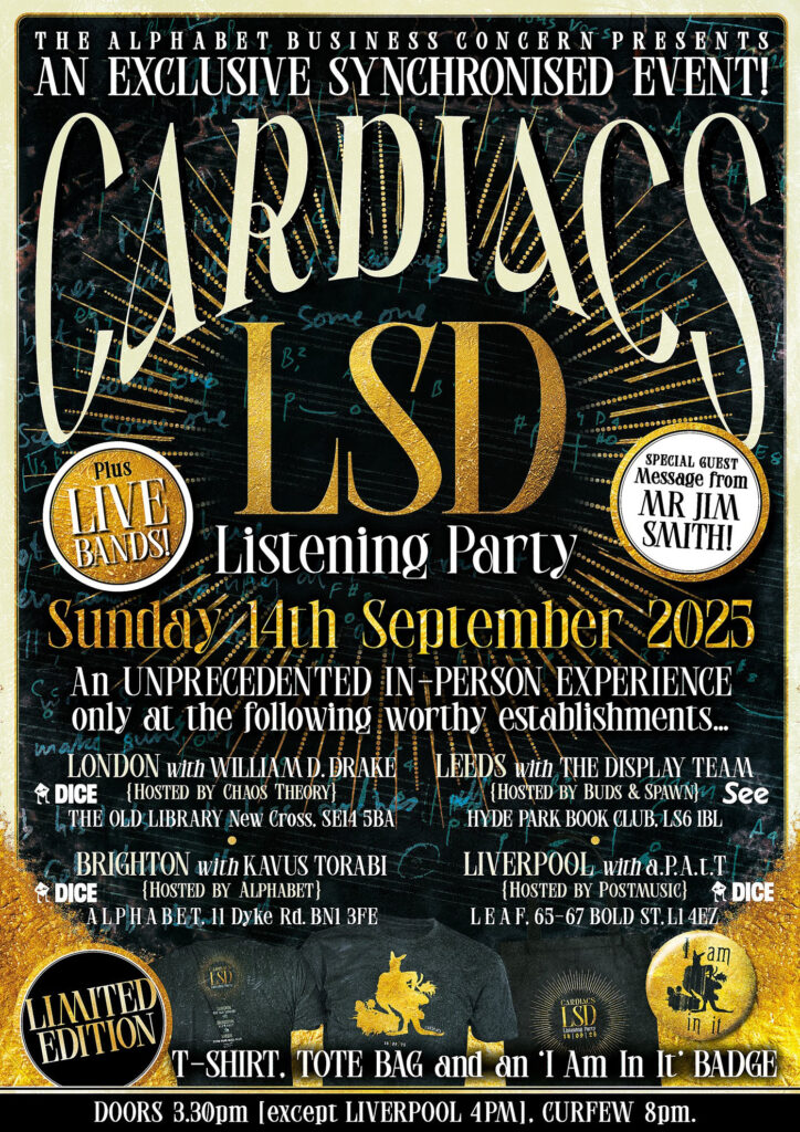 cardiacs lsd cd listening party sept 2025