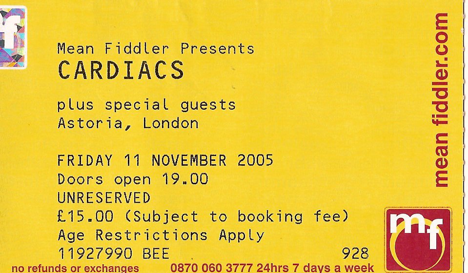 tickets astoria nov 2005