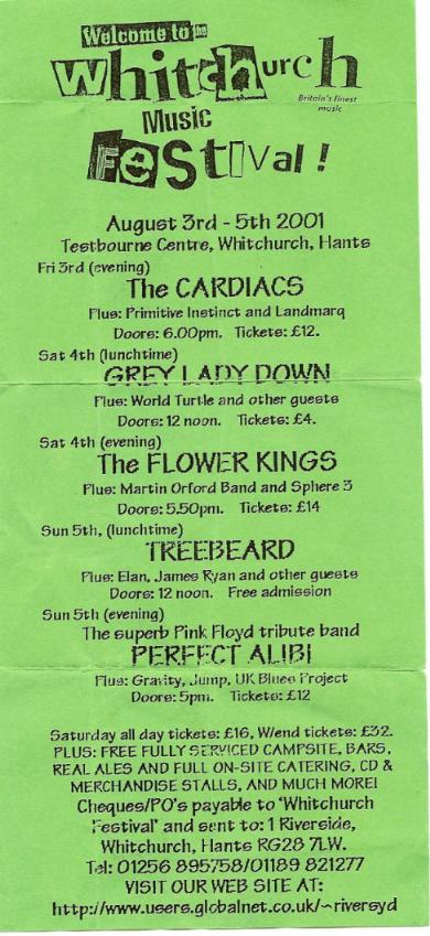 tickets whitchurch flyer 2001